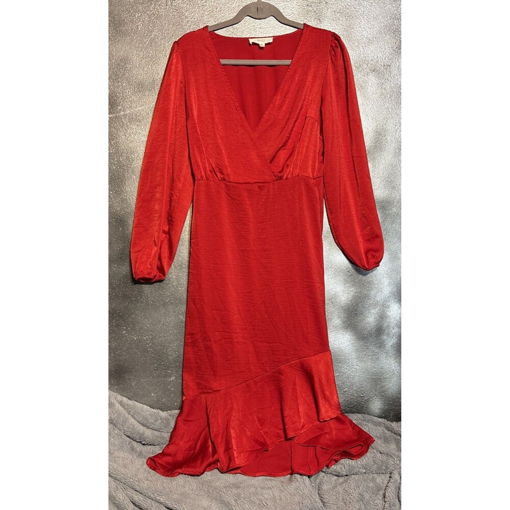 Lucky Brand Women’s Size S Red Long Sleeve Dress Party Date Night Cocktail
